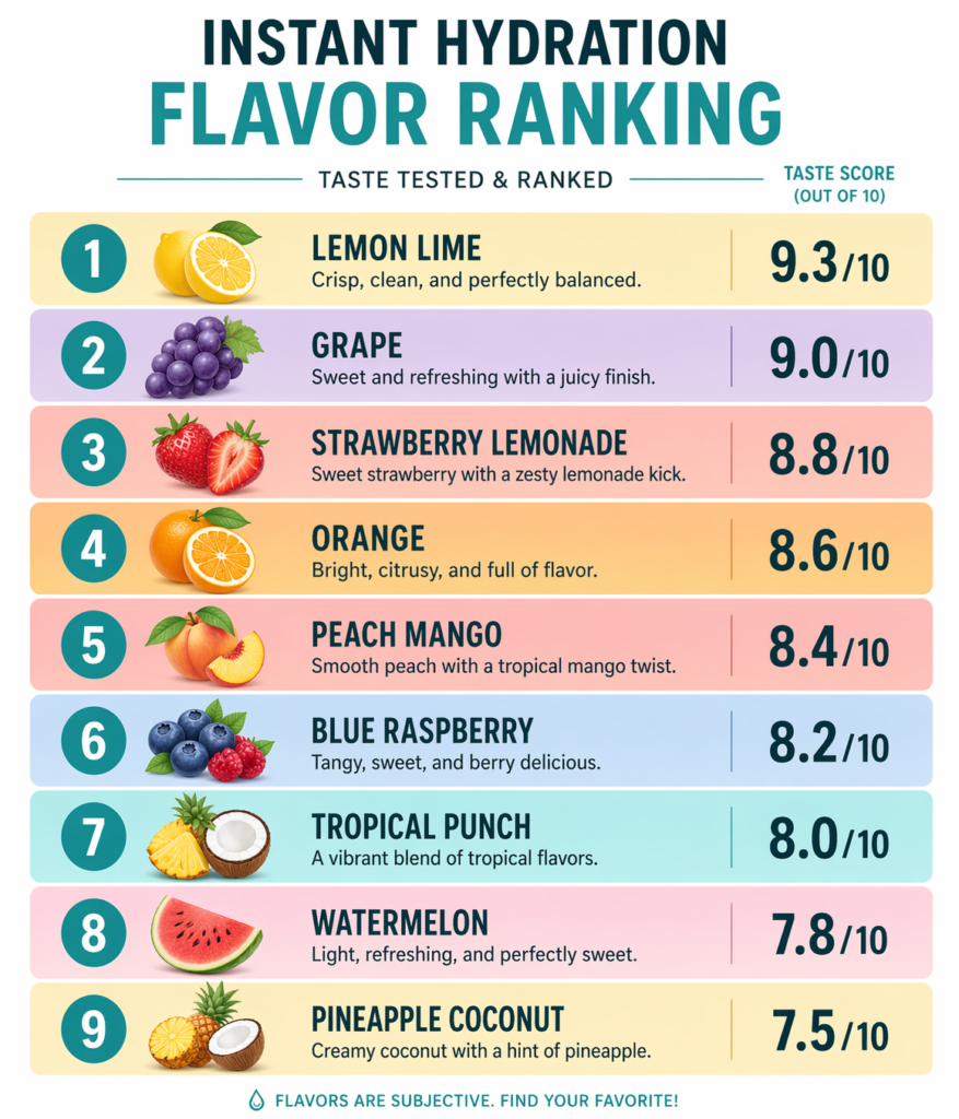 All 9 Instant Hydration flavors ranked best to worst
