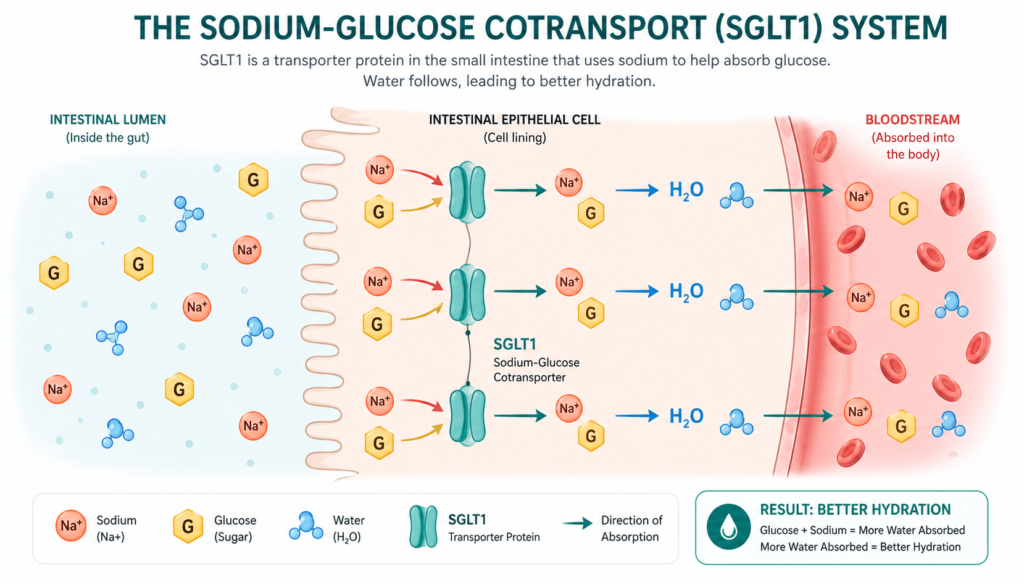 Sodium-glucose cotransport explained — how quick hydration drinks work