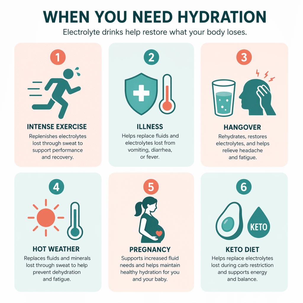 When you need electrolyte drinks — 6 key scenarios