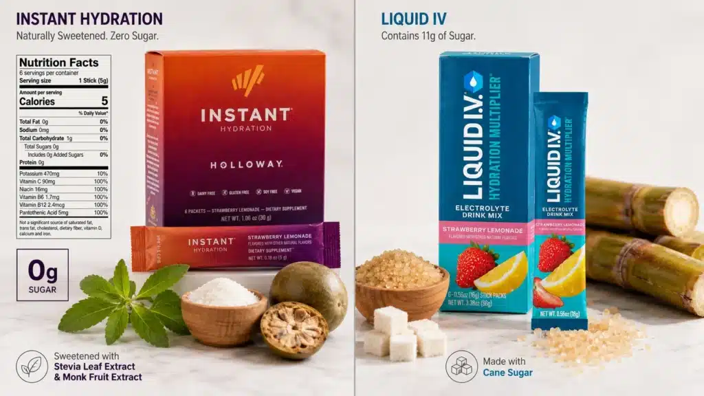 Instant Hydration vs Liquid IV side-by-side comparison 2026