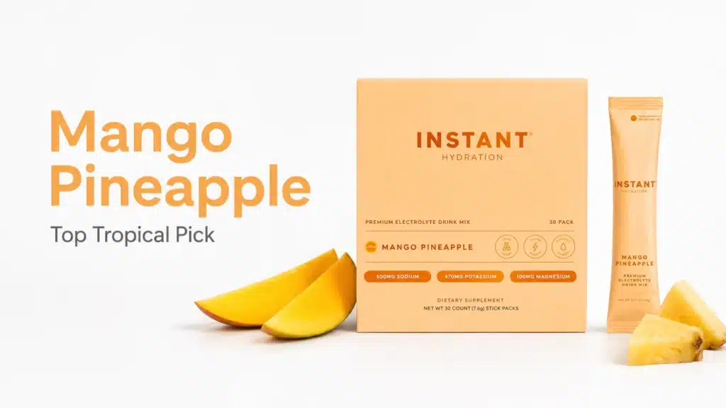 Instant Hydration Orange box and stick pack with fresh orange slices