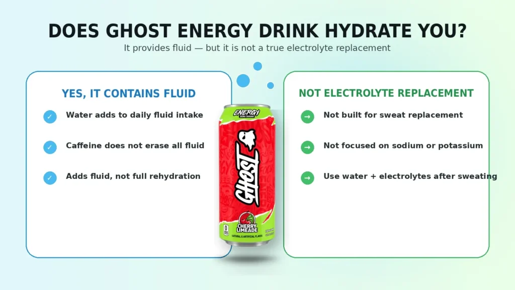 Does Ghost Energy Drink hydrate you and why it does not replace electrolytes