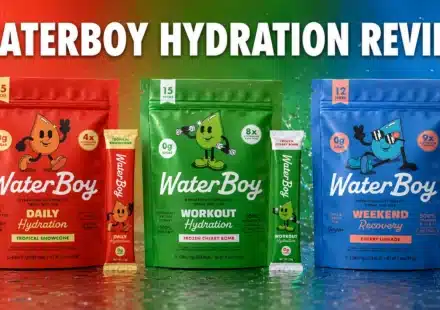 Waterboy Hydration reviews featuring Daily, Workout and Weekend Recovery electrolyte packets