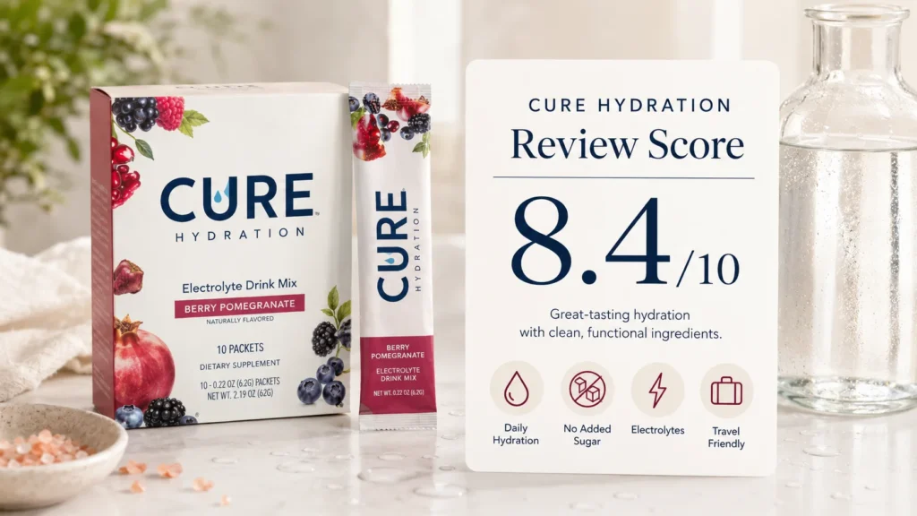 Cure Hydration review score 8.4 out of 10